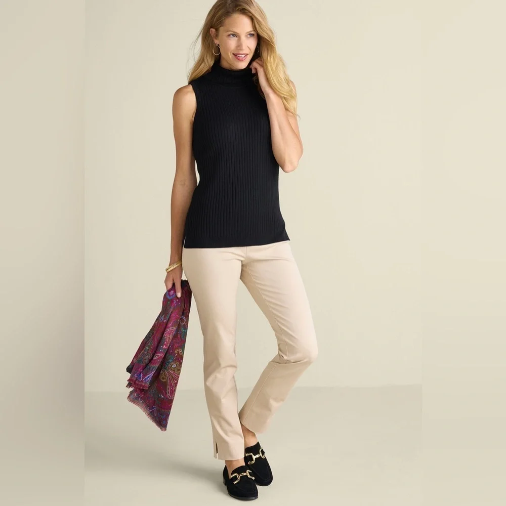 Soft Surroundings Soft Essential Ribbed Tia Turtleneck
Tank Top Black Sz L - Picture 9 of 9
